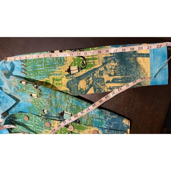 Jane Ashley Casual Lifestyle Women's‎ Turquoise & Yellow Rome Theme Jacket Sz LG - Picture 9 of 9